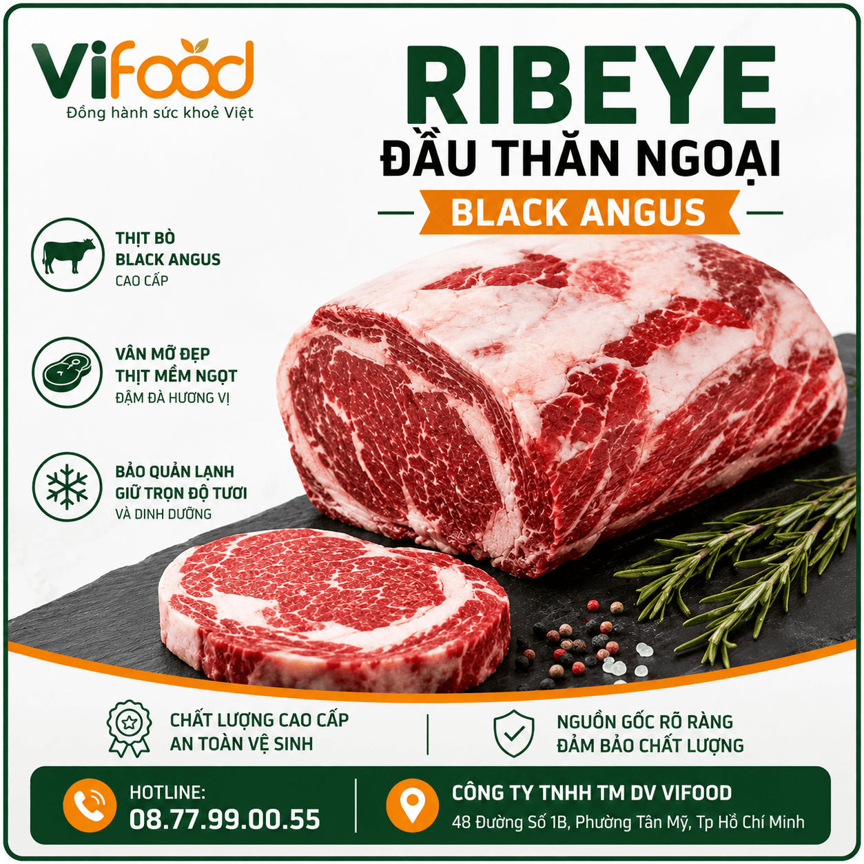 Ribeye - Đầu Thăn Ngoại Black Angus