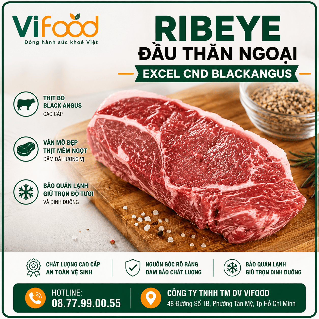 Ribeye - Đầu Thăn Ngoại Excel CND Blackangus