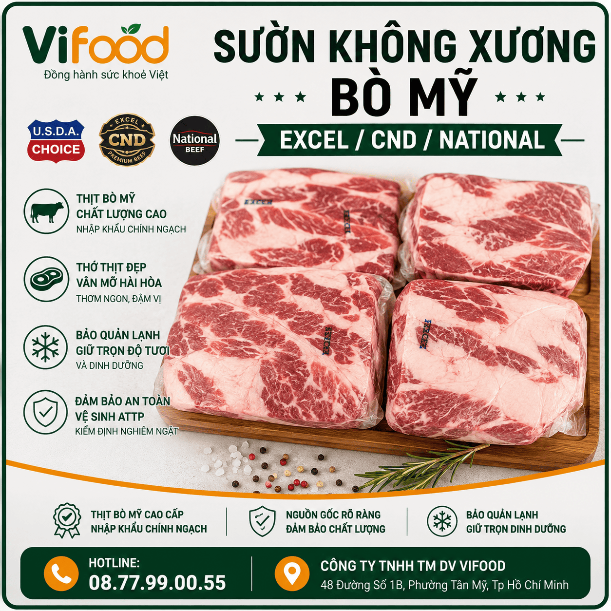 Sườn Không Xương Bò Excel / CND / National