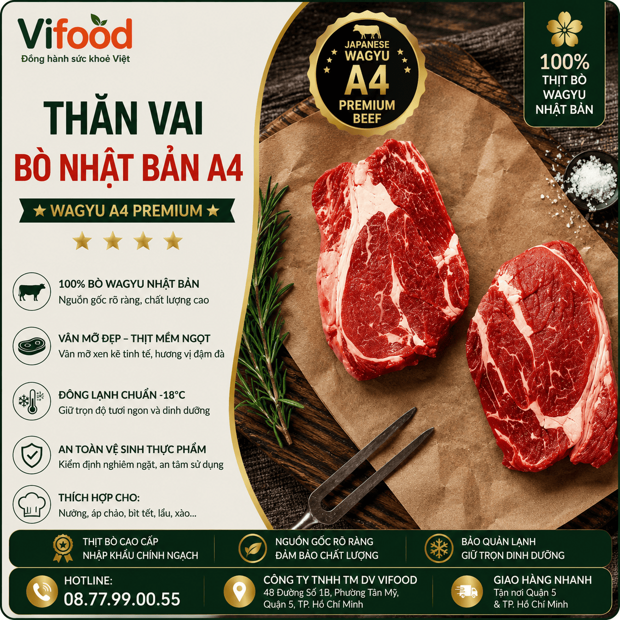 Thăn Vai Bò Nhật Bản A4