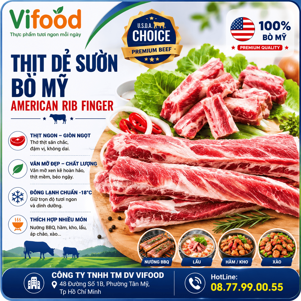 Thịt Dẻ Sườn Bò Mỹ - American Rib Finger