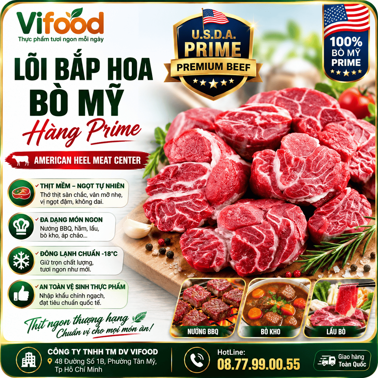 Lõi Bắp Hoa Bò Mỹ - American Heel Meat Center