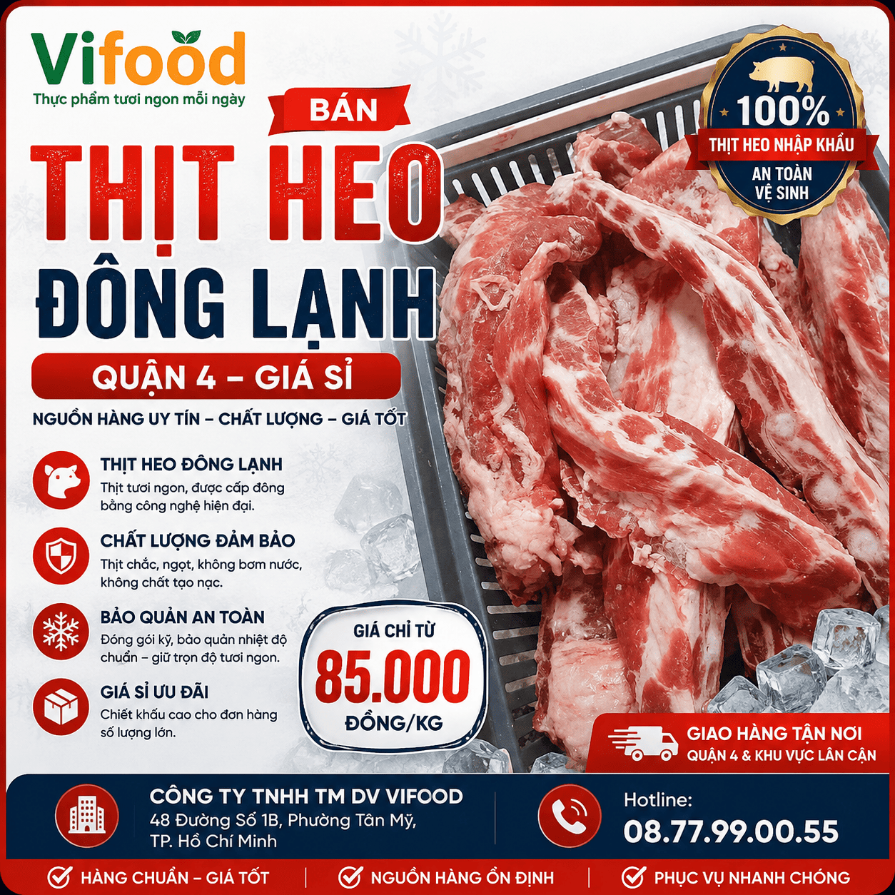 Bán Thịt Heo Đông Lạnh Quận 4 Giá Sỉ