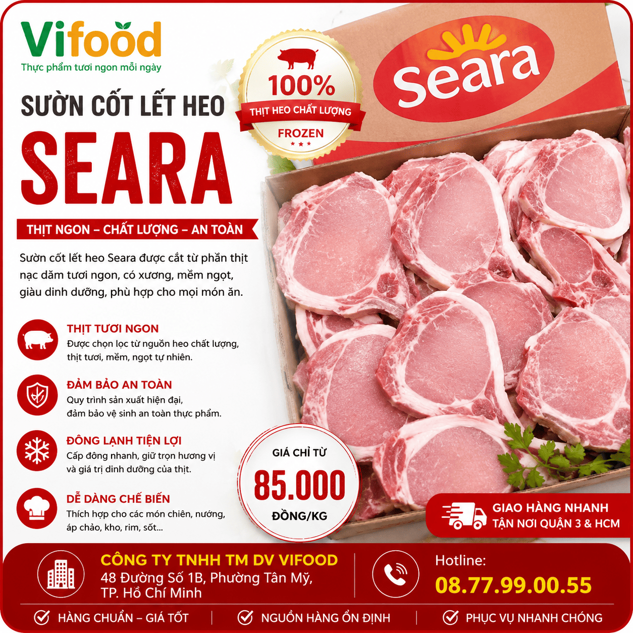 Sườn cốt lết heo Seara