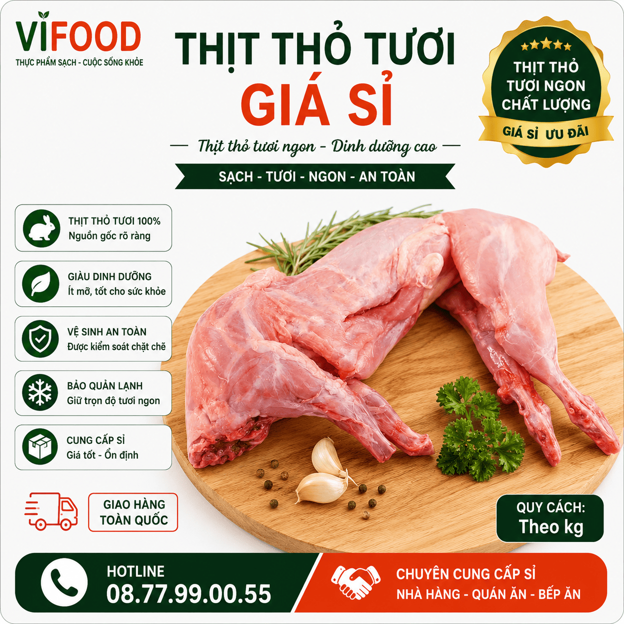 Thịt Thỏ Tươi Giá Sỉ