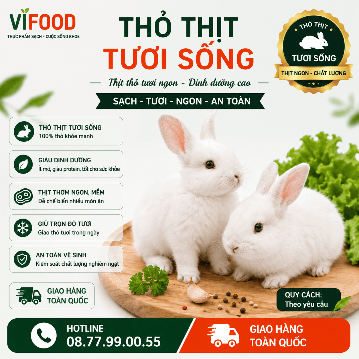 Thỏ Thịt Tươi Sống