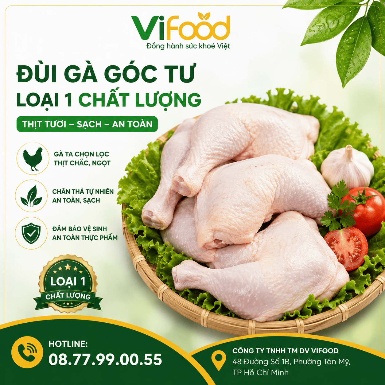 Đùi gà góc tư loại 1 chất lượng 