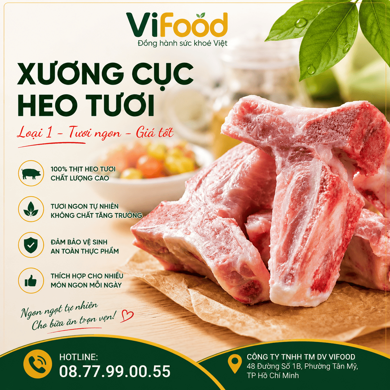 Xương cục heo tươi loại 1