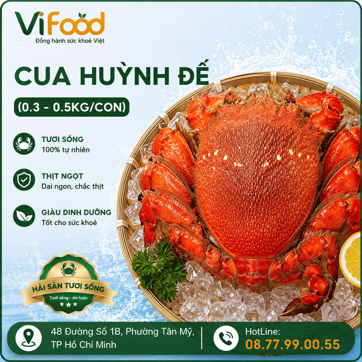 Cua huỳnh đế (0.3 - 0.5kg)