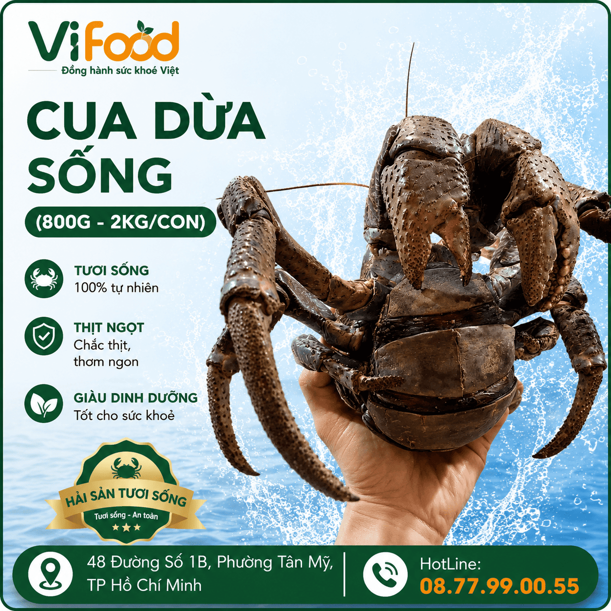 Cua Dừa Sống (800g – 2kg)