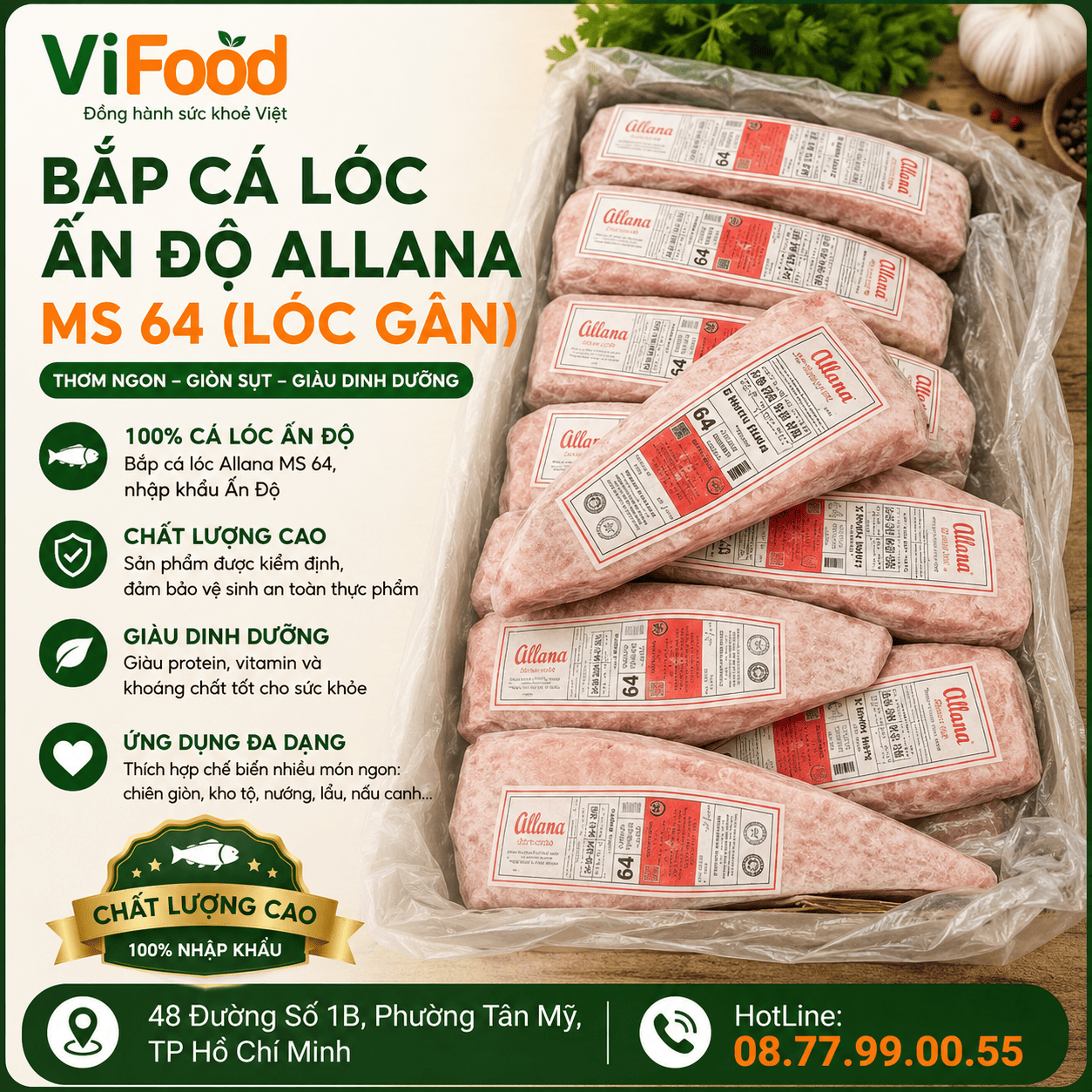 Bắp Cá Lóc Ấn Độ ALLANA MS 64 (Lóc Gân)