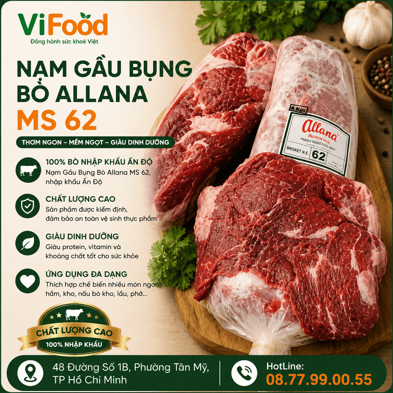 Nạm Gầu Bụng Bò Allana MS 62