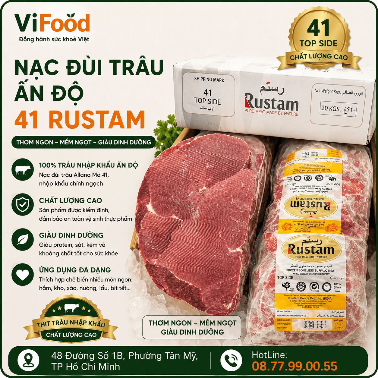 Nạc đùi trâu Ấn Độ 41 Rustam