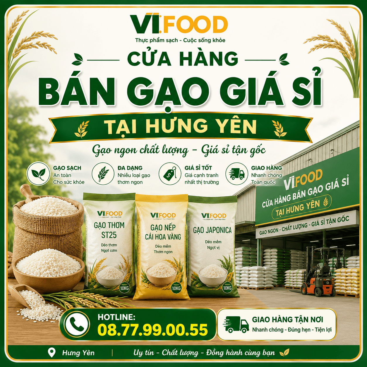 Cửa Hàng Bán Gạo Giá Sỉ Tại Hưng Yên
