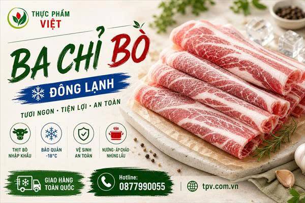 Mua sỉ Ba chỉ bò đông lạnh tại Xã Thái Mỹ