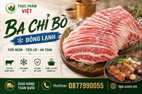 Ba chỉ bò đông lạnh giá sỉ tại Xã Hóc Môn