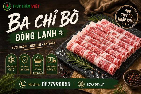 Mua sỉ Ba chỉ bò đông lạnh tại Xã Long Điền