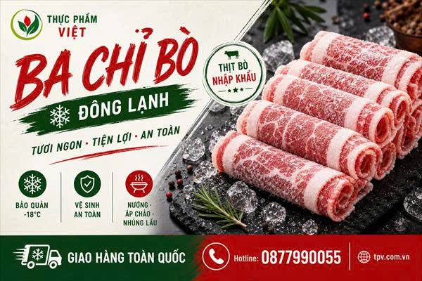 Nơi bán sỉ Ba chỉ bò đông lạnh tại Xã Bình Giã