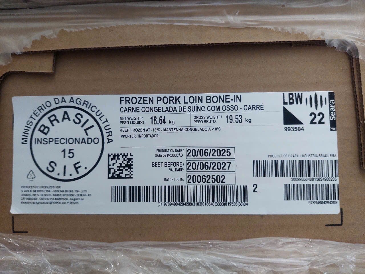 thịt cốt lết heo đông lạnh seara giá sỉ