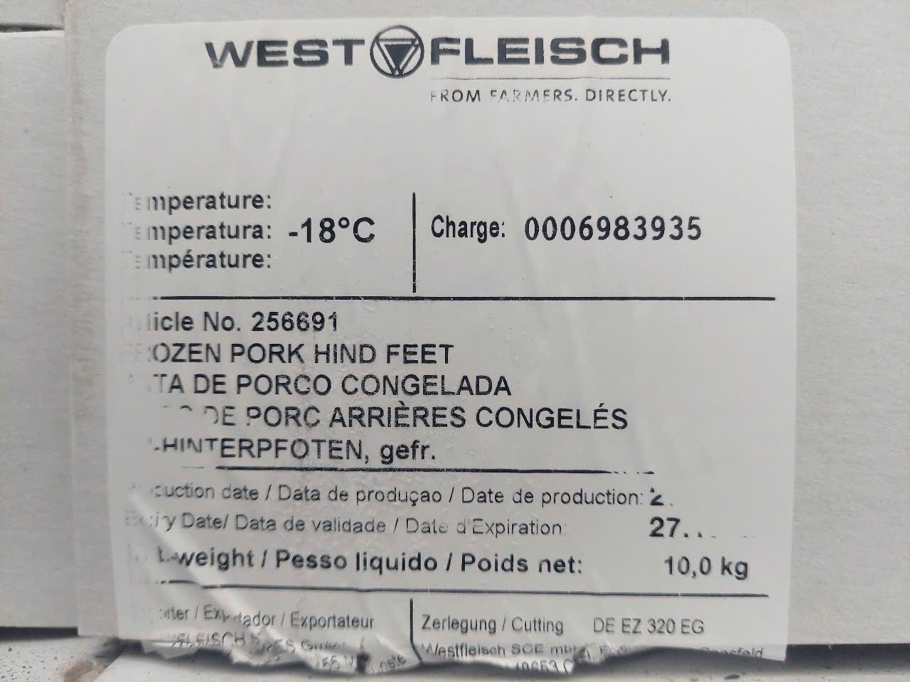 móng sau heo wets 320 nhập khẩu giá sỉ