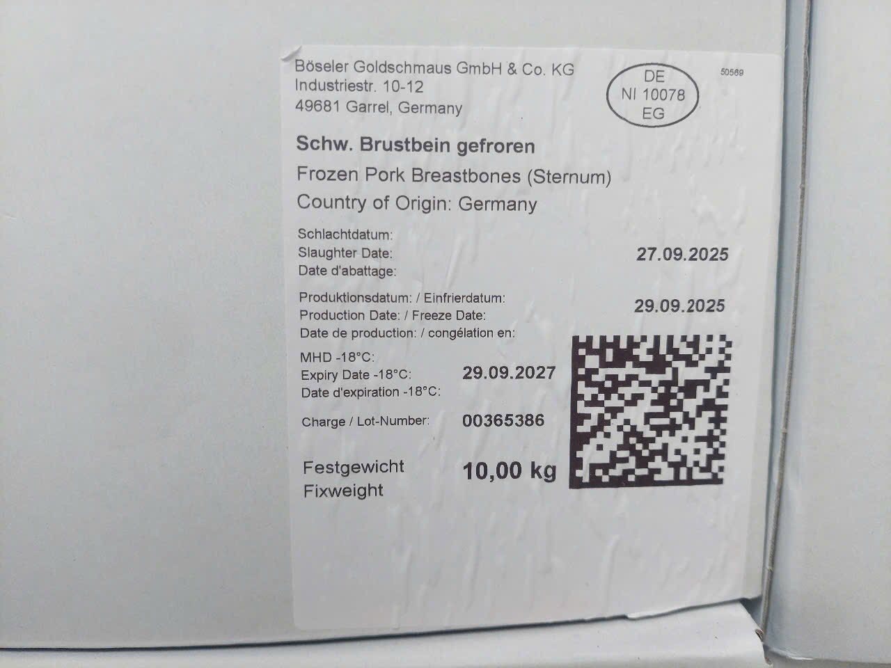 sụn ức heo đông lạnh bostel