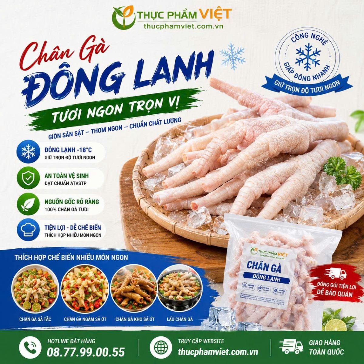 Mua sỉ Chân gà đông lạnh tại Phường Bàn Cờ