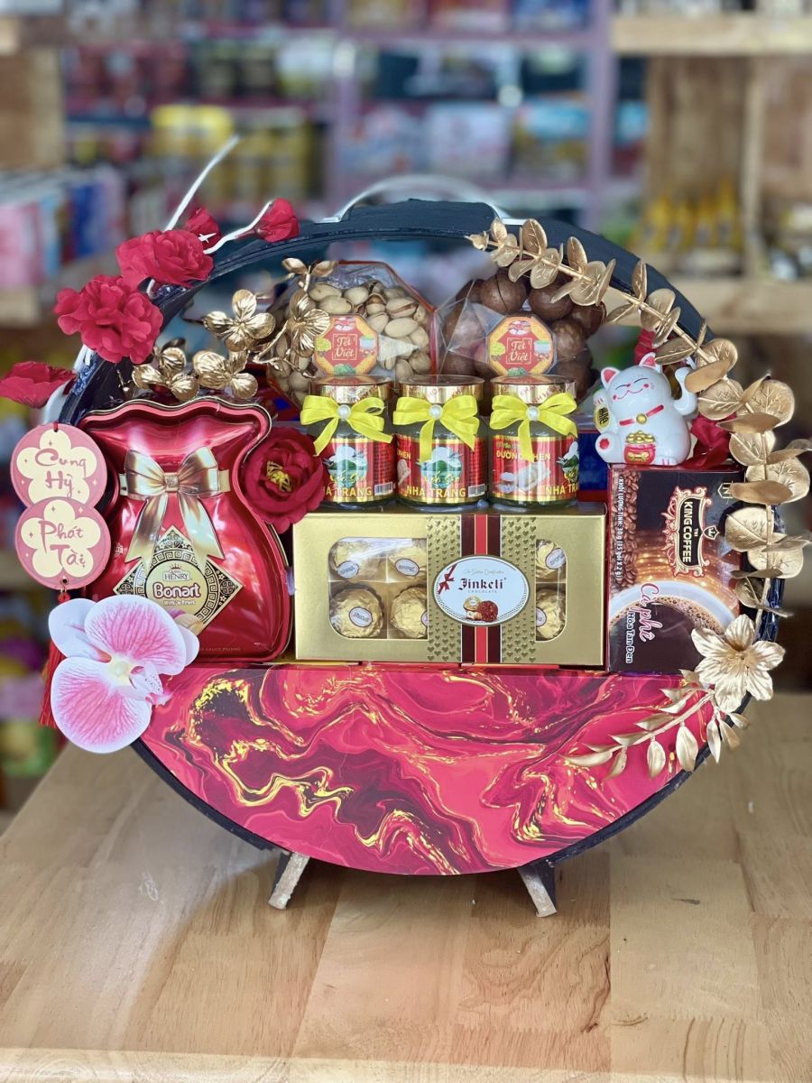 Hộp quà Tết cao cấp VIFOOD Bà Rịa – Vũng Tàu in logo doanh nghiệp