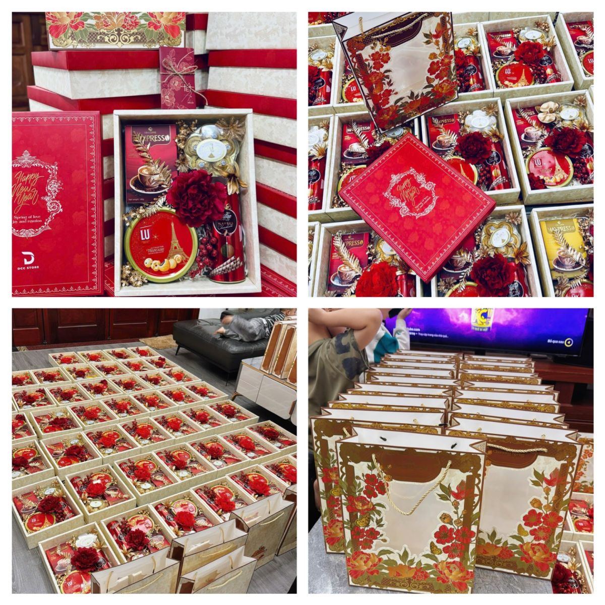 Đóng gói giỏ quà Tết Hải Phòng – in logo doanh nghiệp